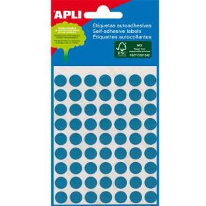 APLI Етикети, кръгли, 8 мм, с ръкописен текст, цветни, apli, сини, 288 етикета в опаковка 2045 (2045)