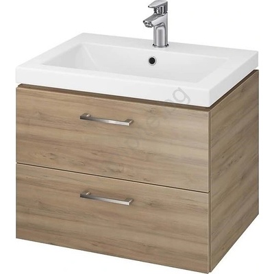 Cersanit S801-148-DSM - Подвесен шкаф за баня LARA с мивка, 60 см, цвят орех (CS0133)