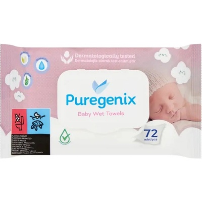 Puregenix Detské vlhčené utierky hypoalergénne 72 ks