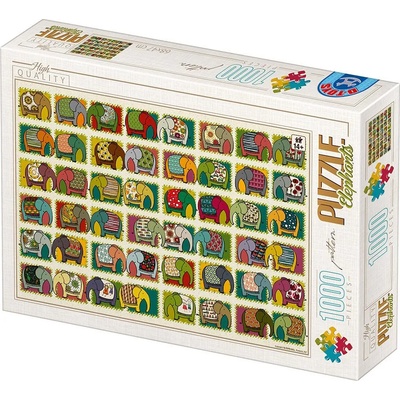 D-Toys - Puzzle David Katai Eszter: Pattern Elephants - 1 000 piese