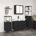 vidaXL Комплект мебели за баня 3 бр. Черния дъб 36 x 35 x 165 см (3328379)