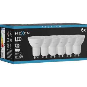 Mexen Nova 6x LED крушка GU10, 6W, неутрална - 4000K, 630 lm - L107-GU10-0640-01x06 (L107-GU10-0640-01x06)