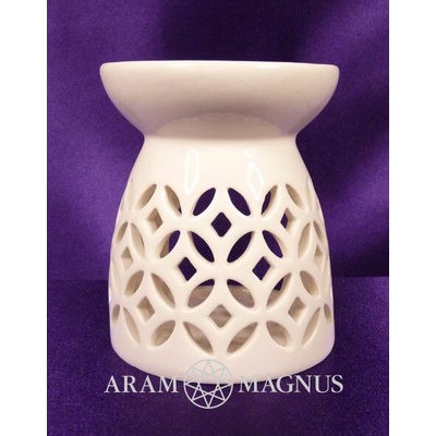 Aromalampa keramická bílá, výška 10 cm, průměr 8 cm