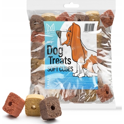 MERSJO Tresérske maškrty pre psov mäkké kocky pochúťka 500 g