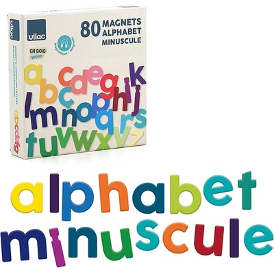 Vilac Dřevěná magnetická abeceda Malá písmena 80 ks – Zbozi.Blesk.cz