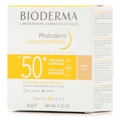 BIODERMA Компакт пудра за защита от слънцето SPF 50+ светъл, Bioderma Photoderm Compact Mineral Sunscreen Powder SPF50 Light Shade Waterproof 10g