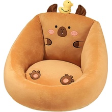 LeanToys Plyšové křeslo pro děti Kapybara s kachnou hnědé 50x45cm
