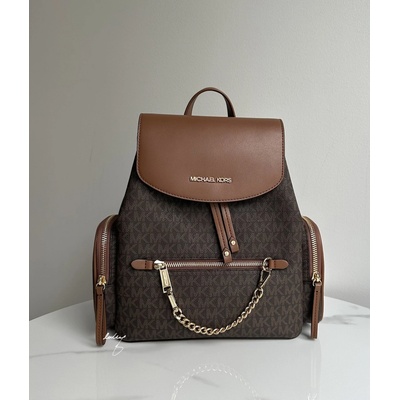Michael Kors Jet set item medium hnědý monogram chain backpack brown – Hledejceny.cz