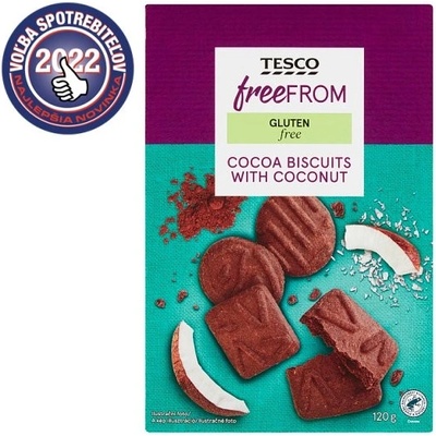 Tesco Free From Bezgluténové kakaové sušienky s kokosom 120 g