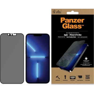 Panzer Стъклен протектор PanzerGlass за Apple Iphone 13 Pro Max , Privacy, CaseFriendly, Antibacterial - Черен