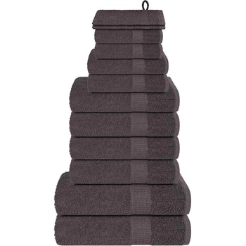 vidaXL Комплект кърпи FROGN от 12 части Антрацит 360 г/м2 (137096)