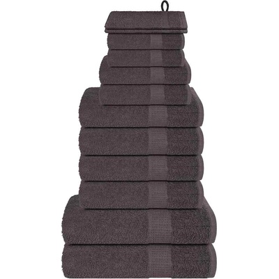 vidaXL Комплект кърпи FROGN от 12 части Антрацит 360 г/м2 (137096)