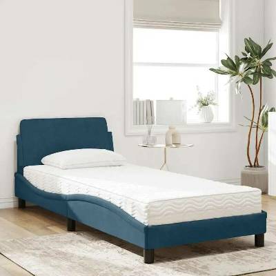 vidaXL 11461.3208315 Postel s matrací Dover modrá samet