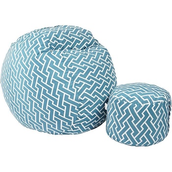 Image 1 of PUFRELAX Комплект Барбарон с табуретка за крака 500л. Matusalem, Zippity Turquoise, Перящ се калъф, Подходящ за деца, Пълнеж с микс от мемори пяна и дунапрен, Гама Premium (PUF-M-MO-PT-ZIT)