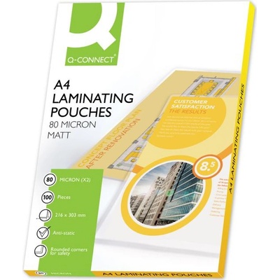 Laminovacie fólie Q-Connect 216x303 A4 80mic matné