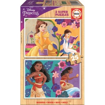 Educa 2x25 Disney princezny Bella a Vaiana 40-99 dielov