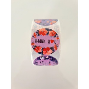  Самозалепващи етикети на ролка с надпис " thank you"