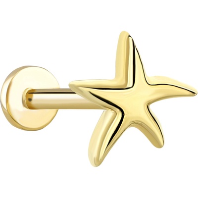 Lillian Vassago Zlatý piercing labreta mořská hvězdice LLV92-GPI129LB