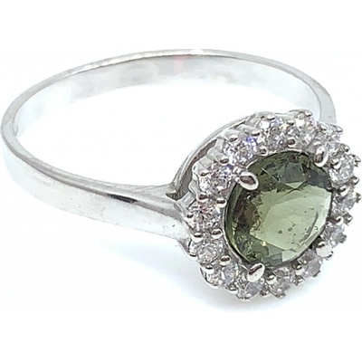 Jan Kos jewellery Stříbrný prsten s vltavínem 32106285