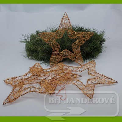 Vánoční hvězda drátěná 20cm žlutá tmavá DK0219