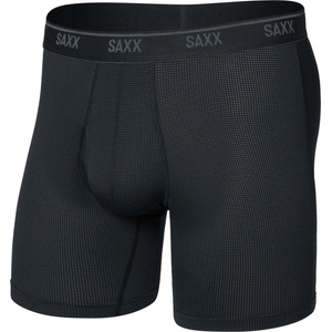 Saxx Мъжко синтетично термобельо Saxx Quest Quick-Dry Mesh Boxer Brief Fly 6'' Synthetic base layer - Black (014-2478-0113)