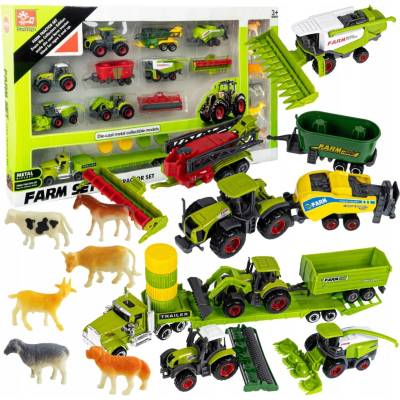 click4TOYS Sada zemědělských vozidel, kov a plast, vícebarevná