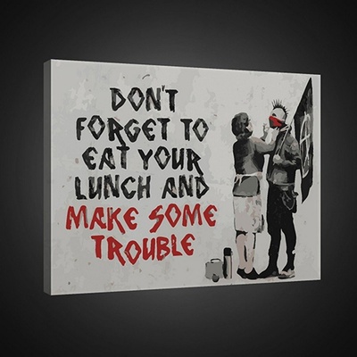 Postershop Obraz na plátně: Dont Forget to Eat Your Lunch (graffiti) - 75x100 cm