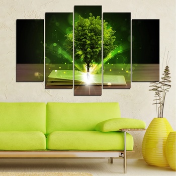 Vivid Home Декоративни панели Vivid Home от 5 части, Дърво, PVC, 110x65 см, Стандартна форма №0661