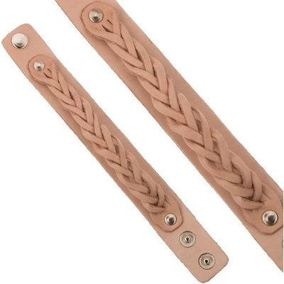 Šperky eshop z kůže béžové barvy pletený copánkový pruh S29.29