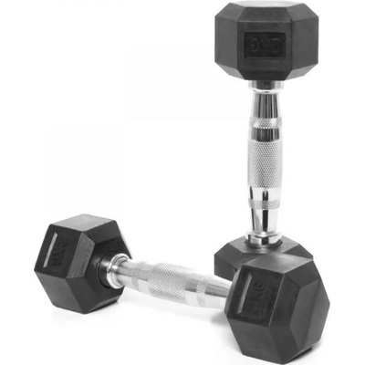 TRINFIT Jednoruční činka pogumovaná HEXA 2 kg