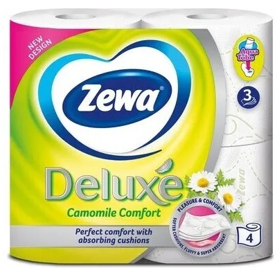 Zewa delux camomile тоалетна хартия 4бр (zewa0304)