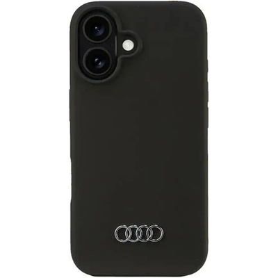 Audi Silicone Case iPhone 16 6.1" черен/черен твърд калъф AU-LSRIP16-Q3/D1-BK (6955250227964)