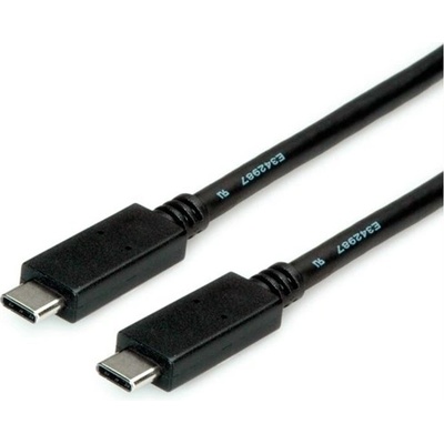 Roline Кабел USB 3.2 Gen 2 USB-C към USB-C, M/M, 10Gbit/s, PD (Power Delivery) 20V5A - 100W, Emark-al, 2 m, черен 11.02. 9055-10 (11.02.9055-10)