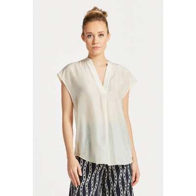 Gant rel sleeveless Stand collar blouse biela