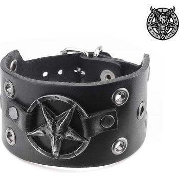 Image 1 of Leather & steel fashion гривна Shot Baphomet - LSF1 141