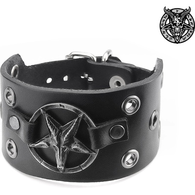 Leather & steel fashion гривна Shot Baphomet - LSF1 141
