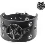 Leather & steel fashion гривна Shot Baphomet - LSF1 141
