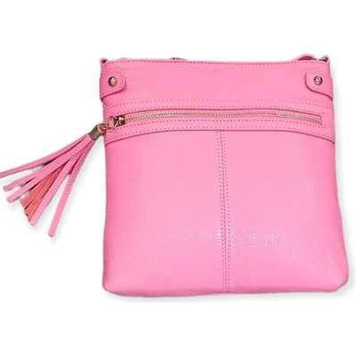 Vera Pelle dámská kožená crossbody kabelka 1660 s.fux růžová