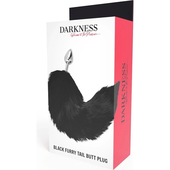 Darkness Black Tail Butt Plug Silver 8cm