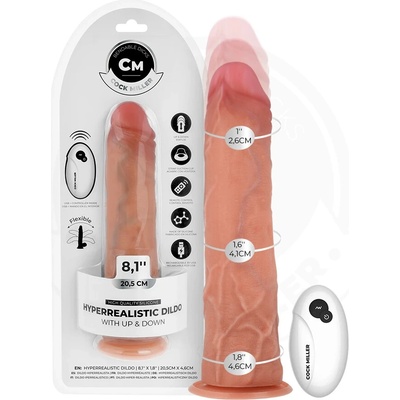 Cock miller hyper-realistic dildo with suction cup and thrusting with remote control 20.5 cm