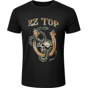 HYBRIS мъжка тениска ZZ-Top - Rattlesnake - черна - HYBRIS - WMX-1-ZZT006-BK