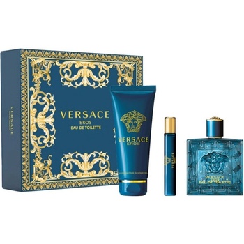 Versace Eros Подаръчен комплект за мъже Размер EDT 100 ml + 150 ml душ гел + EDT 10 ml