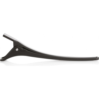 HAIR CARE plastový štipec do vlasov 11,5 cm čierny - 12 ks