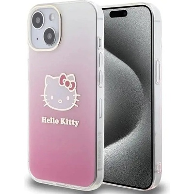 Hello Kitty Кейс Hello Kitty IML Gradient Electrop Kitty Head за iPhone 15, розов (KXG0078937)