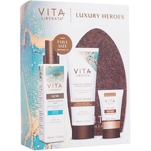 Vita Liberata Luxury Heroes : samoopalovací mléko Fabulous Gradual Tanning Lotion Untinted 200 ml + samoopalovací mlha Tanning Mist Tinted 200 ml Medium + tělový make-up Body Blur Body Makeup 30 ml Me