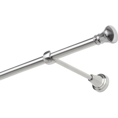 OK-GarnýžeCZ Garnýž kovová jednořadá 19mm Koloseo nerez 270 cm do stěny / na tunýlek - bez kroužků