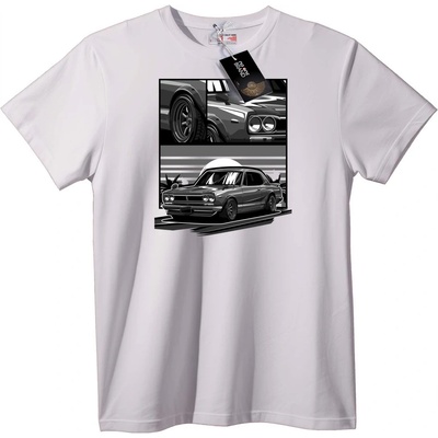 NOONEBRAND Тениска Класически автомобилни арт - 2XL, White