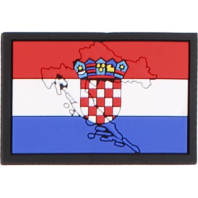 Gumová nášivka 101 Inc vlajka Chorvátsko s obrysom - farebná