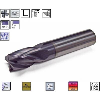 SK univerzální fréza pr. 16,0 x 25,0 mm 4bř. 30° TiAlN 65HRC , CERANIT 80.1600