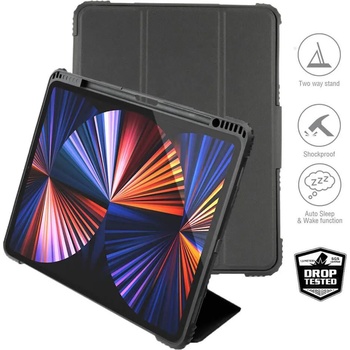 4smarts Endurance Folio Protective Case - удароустойчив хибриден кейс за iPad Pro 12.9 M1 (2021), iPad Pro 12.9 (2020) (черен)